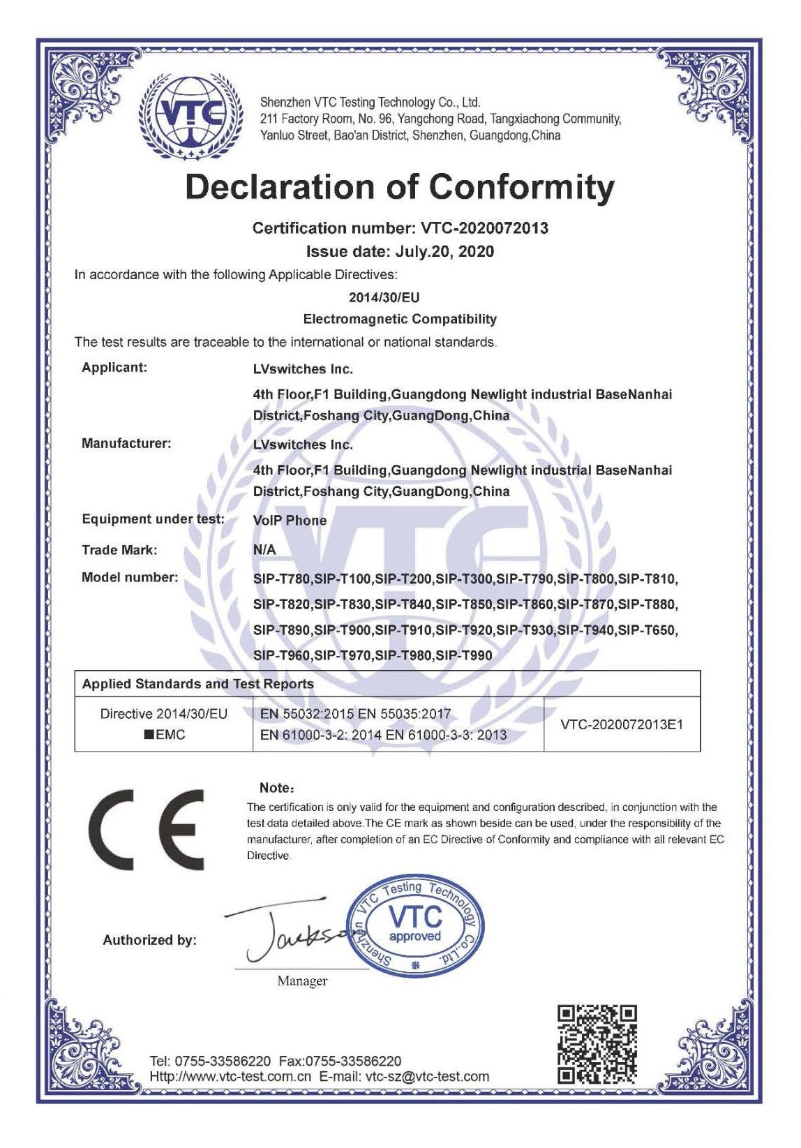 VoIP system Certificates